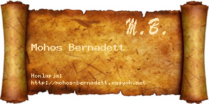 Mohos Bernadett névjegykártya